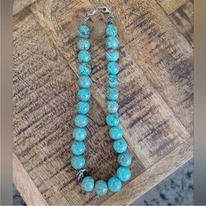 Sterling Turquoise bead necklace